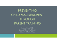 Slides: Preventing Child Maltreatment through Parent Training