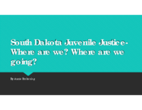 Slides: Juvenile Justice in South Dakota: Where are we? Where are we going?