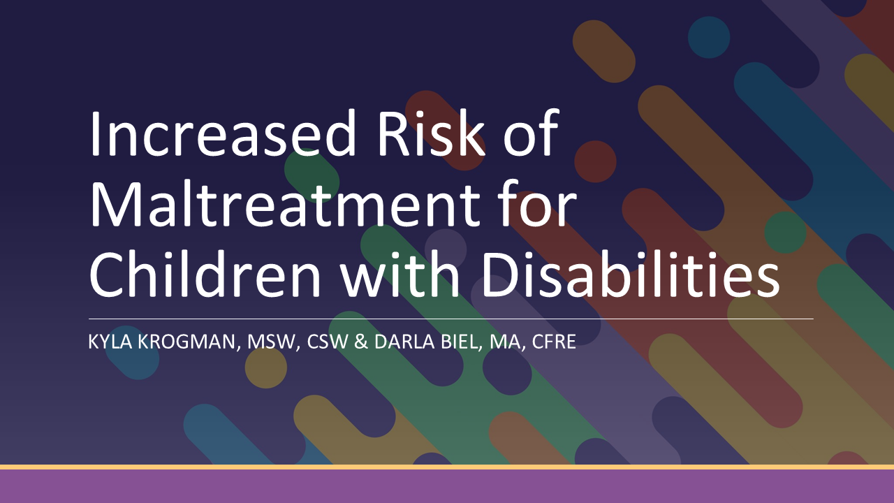 Title screen of Increased Risk of Maltreatment for Children with Disabilities training.